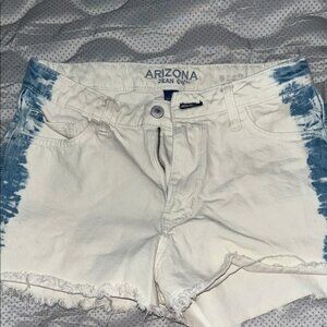 Arizona Jean Company White and Blue Jean Shorts